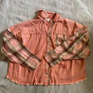 POL Button Up Shaket Pink Style Number FWT59 Size L